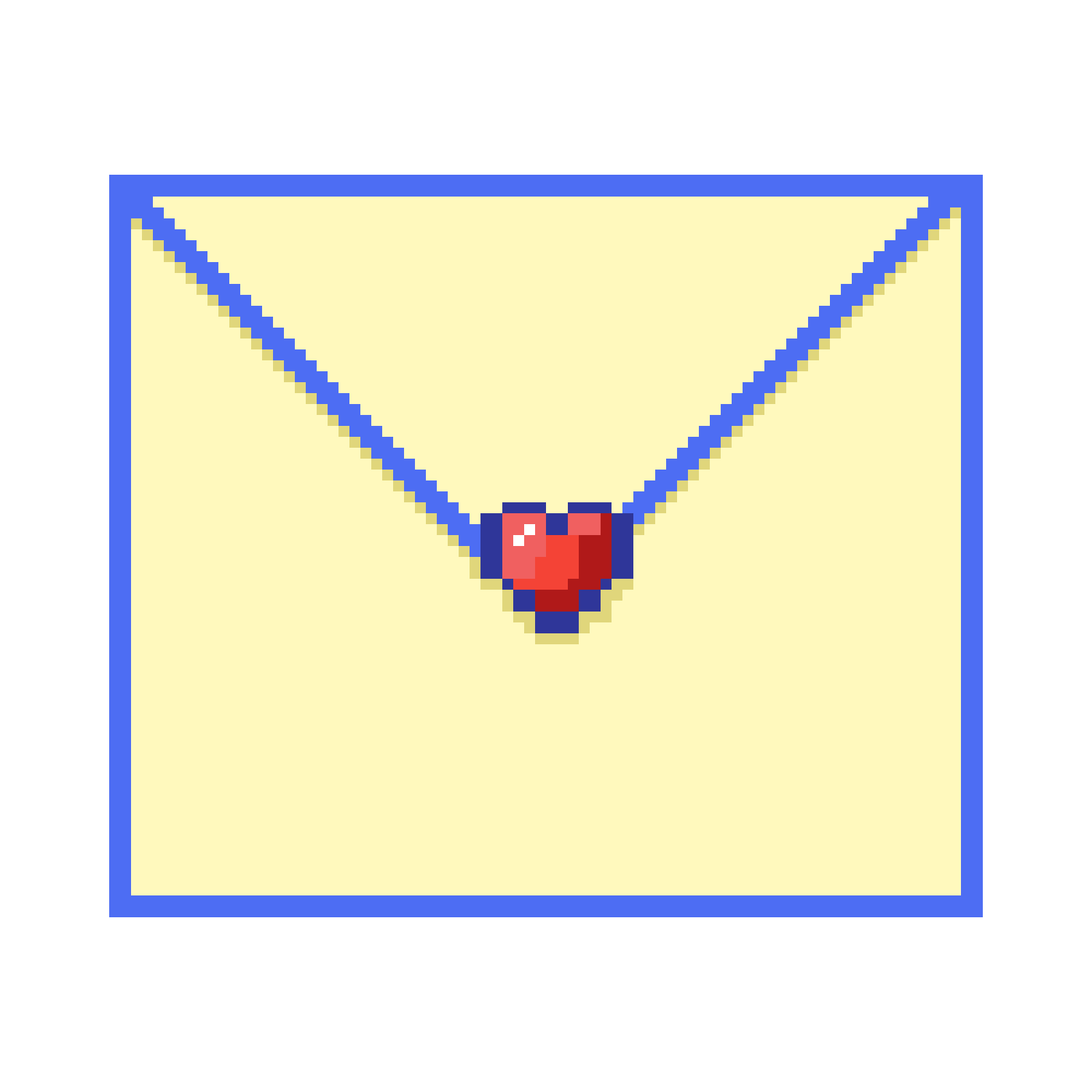 Pixel drawing of an envelope, click to access the website!